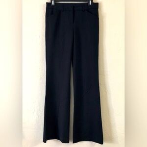 Express Stretch Wide Leg Flare Dress Pants Slacks Trousers 3/4 Black Low Rise